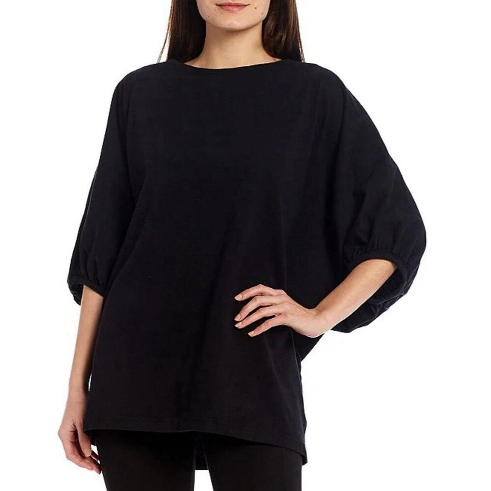 Bryn Walker Wilder Elbow Dolman Banded Short Sleeve Crew Neck Tunic Size Medium